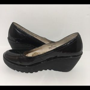 Fly London Patent Leather Wedge Shoes
